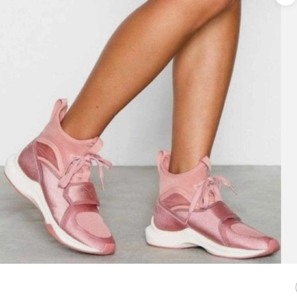 PUMA “Ignite” Rose Gold High Top Sneakers